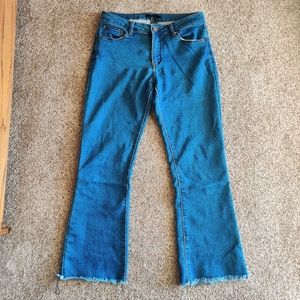 Forever 21 Frayed Cropped Jeans